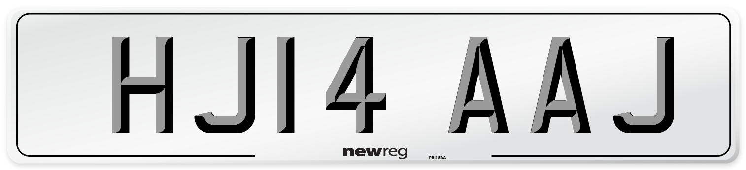 HJ14 AAJ Number Plate from New Reg